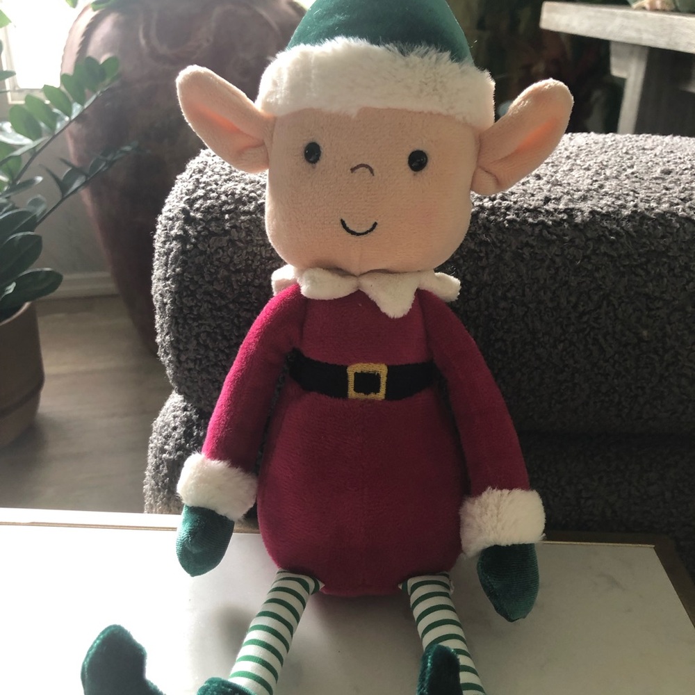 Jellycat Red & Green Plush Elf Holiday Decor